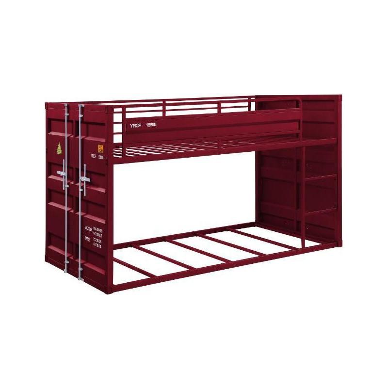 Acme Furniture Cargo 38280 Twin Over Twin Bunk Bed - Red IMAGE 2