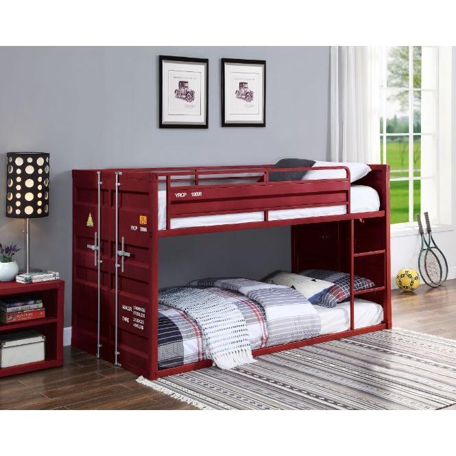 Acme Furniture Cargo 38280 Twin Over Twin Bunk Bed - Red IMAGE 3