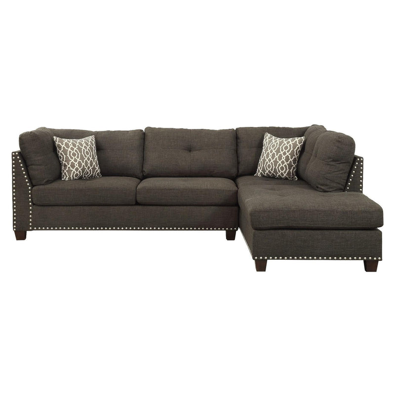 Acme Furniture Laurissa 54375 Sectional Sofa & Ottoman - Light Charcoal IMAGE 1
