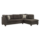 Acme Furniture Laurissa 54375 Sectional Sofa & Ottoman - Light Charcoal IMAGE 2
