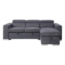 Acme Furniture Natalie 55530 Reversible Storage Sleeper Sectional Sofa - Grey IMAGE 1