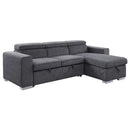 Acme Furniture Natalie 55530 Reversible Storage Sleeper Sectional Sofa - Grey IMAGE 2
