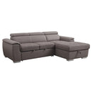 Acme Furniture Haruko 55535 Storage Sleeper Sectional Sofa - Grey IMAGE 2