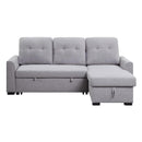 Acme Furniture Amboise 55550 Reversible Storage Sleeper Sectional Sofa - Light Grey IMAGE 1