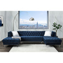 Acme Furniture Ezamia 57365 Sectional Sofa - Navy Blue IMAGE 1