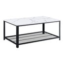 Acme Furniture Taurus 83965 Coffee Table - White Faux Marble & Black IMAGE 1