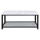 Acme Furniture Taurus 83965 Coffee Table - White Faux Marble & Black IMAGE 2