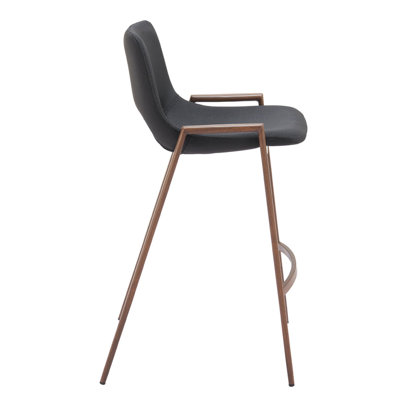  Zuo Desi 101691 Counter Stool - Black & Walnut IMAGE 2