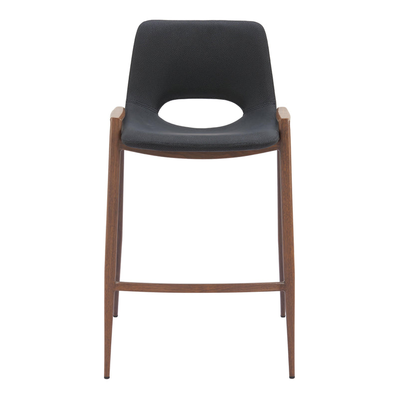  Zuo Desi 101691 Counter Stool - Black & Walnut IMAGE 3