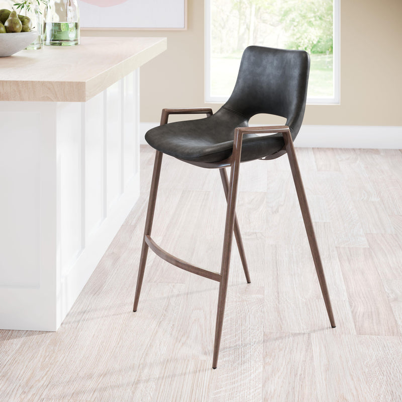  Zuo Desi 101691 Counter Stool - Black & Walnut IMAGE 8