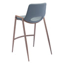  Zuo Desi 101692 Counter Stool - Azure Grey & Walnut IMAGE 5
