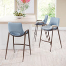  Zuo Desi 101692 Counter Stool - Azure Grey & Walnut IMAGE 8