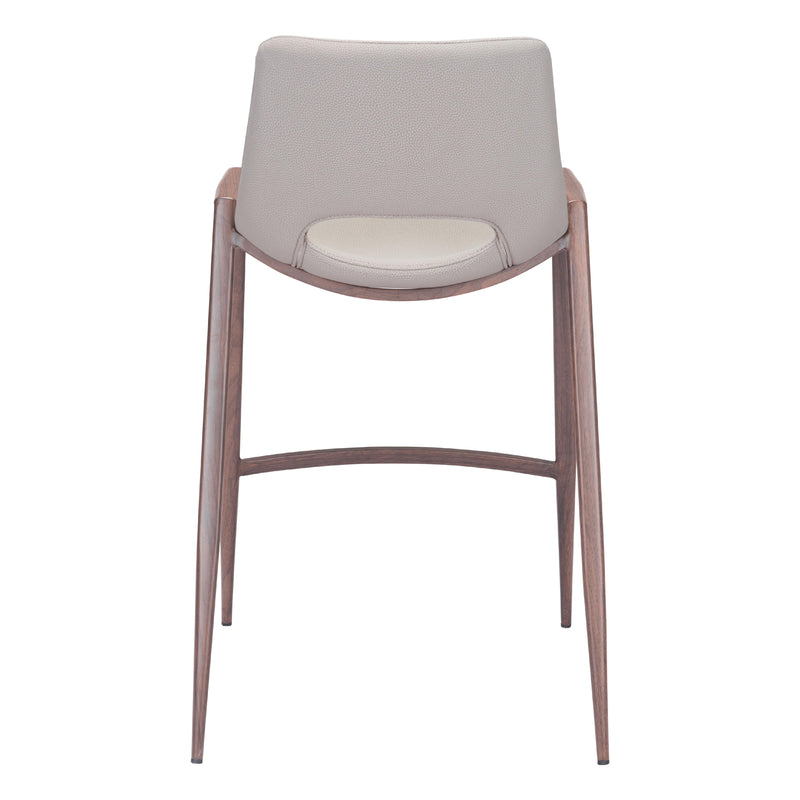  Zuo Desi 101693 Counter Stool - Beige & Walnut IMAGE 4
