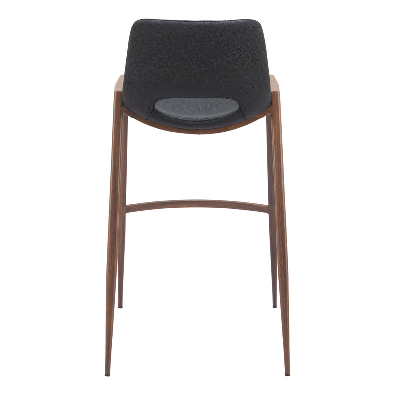  Zuo Desi 101697 Barstool - Black & Walnut IMAGE 4