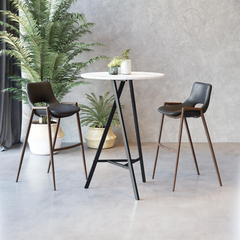  Zuo Desi 101697 Barstool - Black & Walnut IMAGE 9
