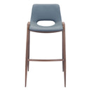  Zuo Desi 101698 Barstool - Azure Grey & Walnut IMAGE 3