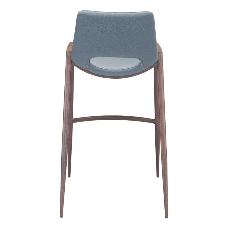  Zuo Desi 101698 Barstool - Azure Grey & Walnut IMAGE 4