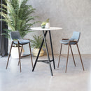  Zuo Desi 101698 Barstool - Azure Grey & Walnut IMAGE 8