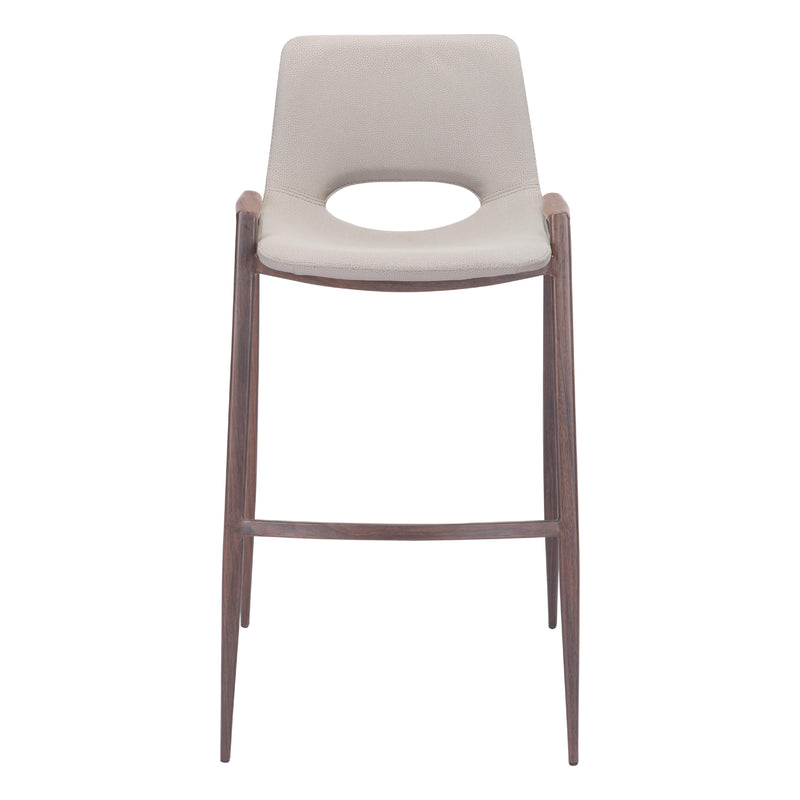  Zuo Desi 101699 Barstool - Beige & Walnut IMAGE 3