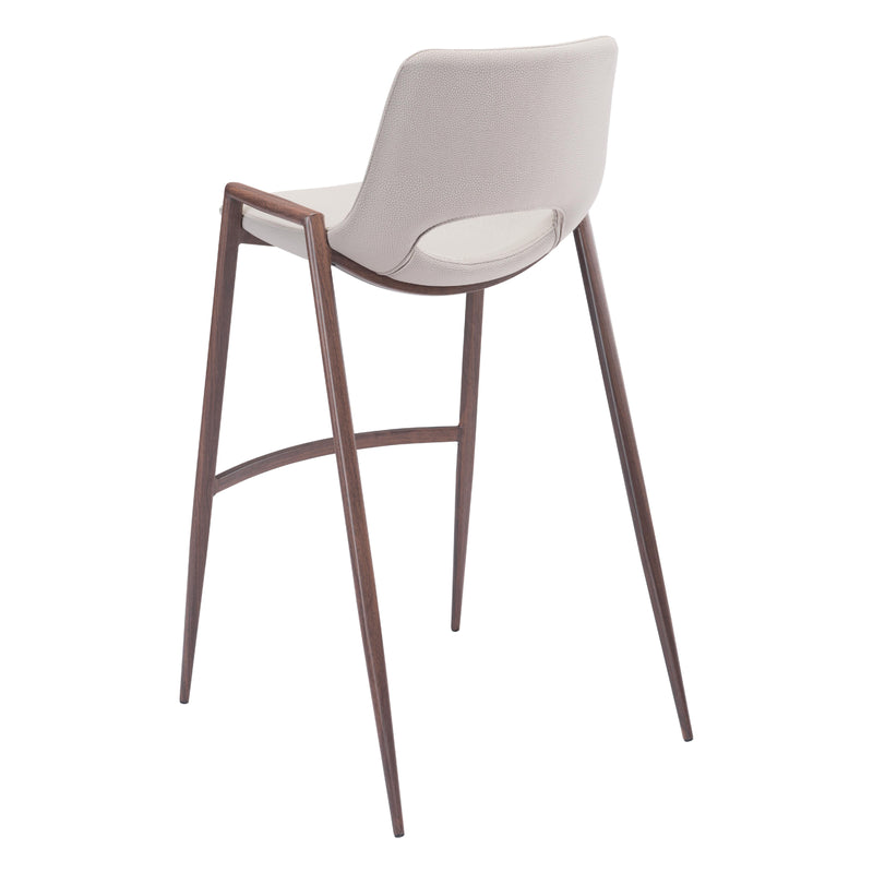  Zuo Desi 101699 Barstool - Beige & Walnut IMAGE 5
