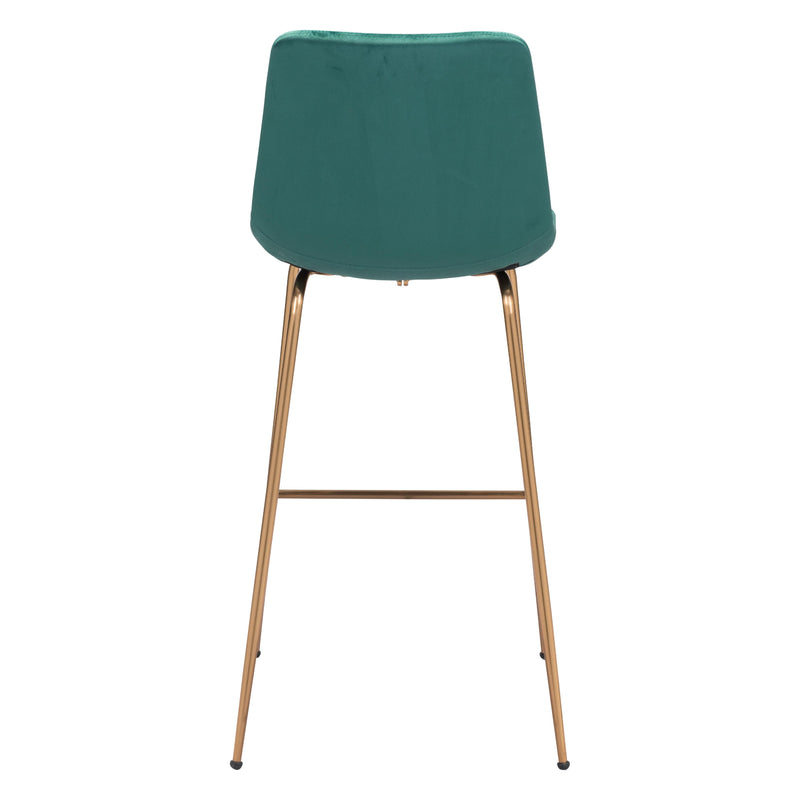  Zuo Tony 101757 Barstool - Green & Gold IMAGE 4