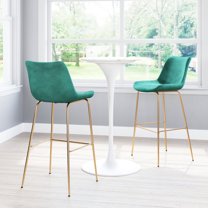  Zuo Tony 101757 Barstool - Green & Gold IMAGE 9