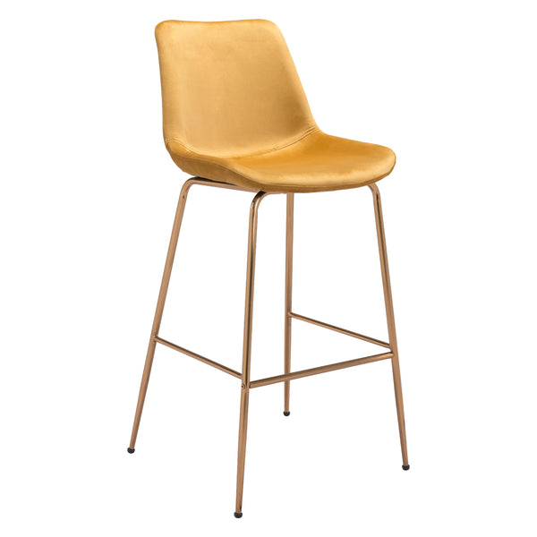  Zuo Tony 101758 Barstool - Yellow & Gold IMAGE 1