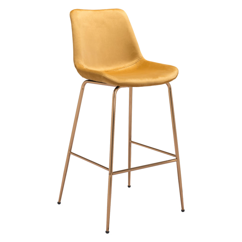  Zuo Tony 101758 Barstool - Yellow & Gold IMAGE 1