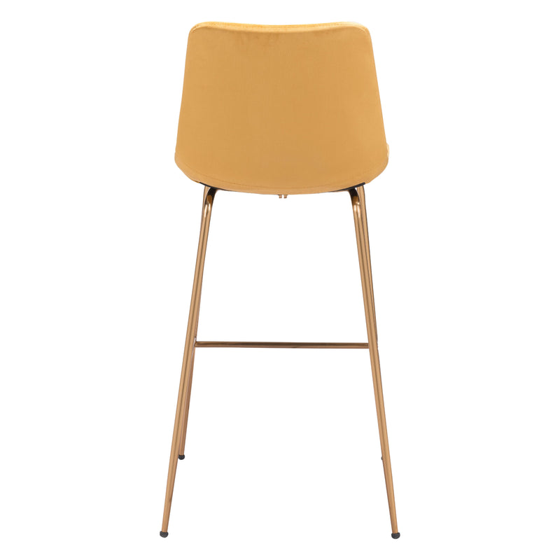  Zuo Tony 101758 Barstool - Yellow & Gold IMAGE 4