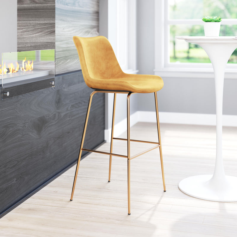  Zuo Tony 101758 Barstool - Yellow & Gold IMAGE 8