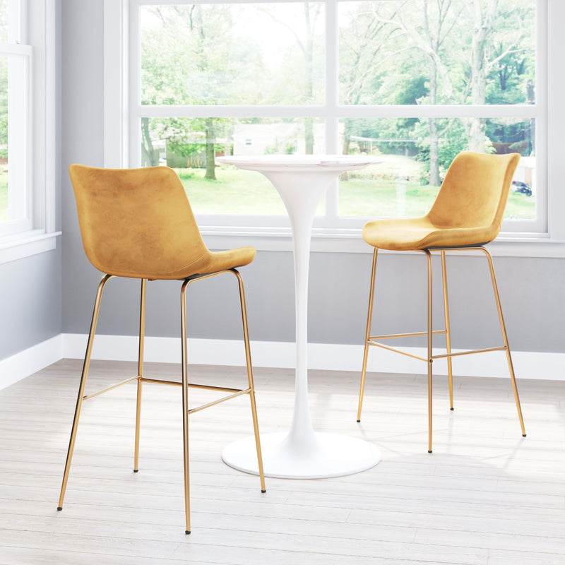  Zuo Tony 101758 Barstool - Yellow & Gold IMAGE 9