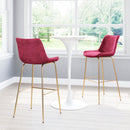  Zuo Tony 101759 Barstool - Red & Gold IMAGE 9