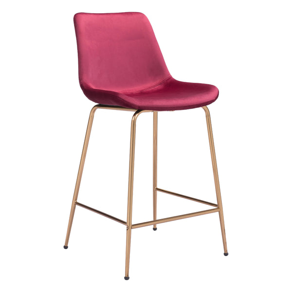  Zuo Tony 101764 Counter Stool - Red & Gold IMAGE 1