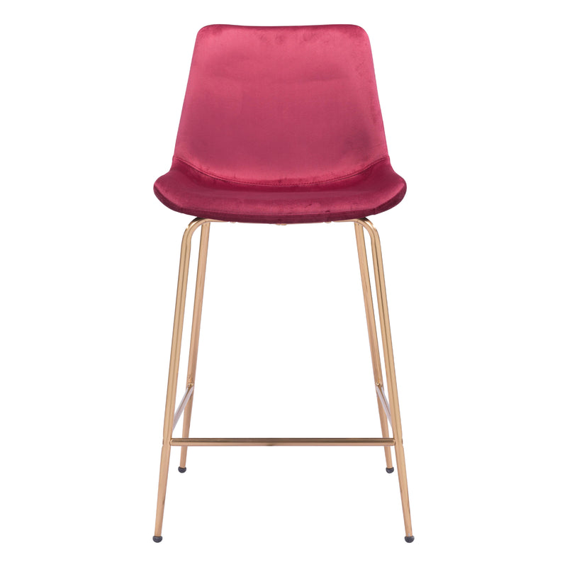  Zuo Tony 101764 Counter Stool - Red & Gold IMAGE 3