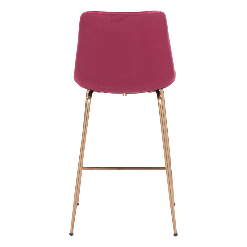  Zuo Tony 101764 Counter Stool - Red & Gold IMAGE 4