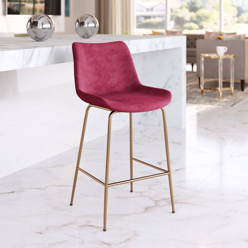  Zuo Tony 101764 Counter Stool - Red & Gold IMAGE 8