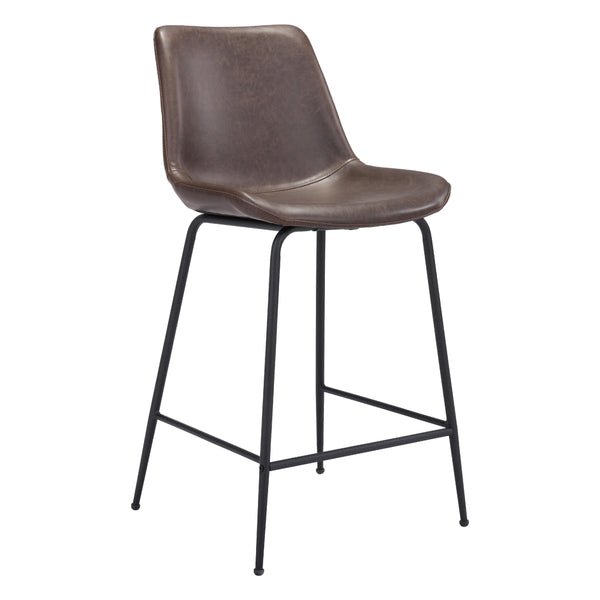  Zuo Byron 101774 Counter Stool - Brown IMAGE 1