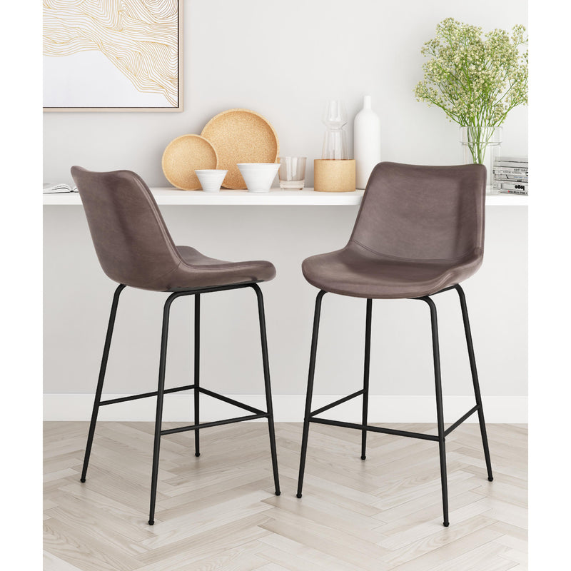  Zuo Byron 101774 Counter Stool - Brown IMAGE 9