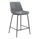  Zuo Byron 101775 Counter Stool - Grey IMAGE 1