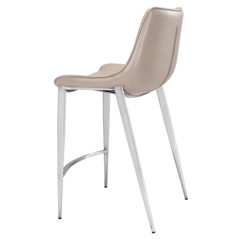  Zuo Magnus 102028 Counter Stool - Brown & Silver IMAGE 5