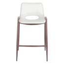  Zuo Desi 109069 Counter Stool - White & Walnut IMAGE 3