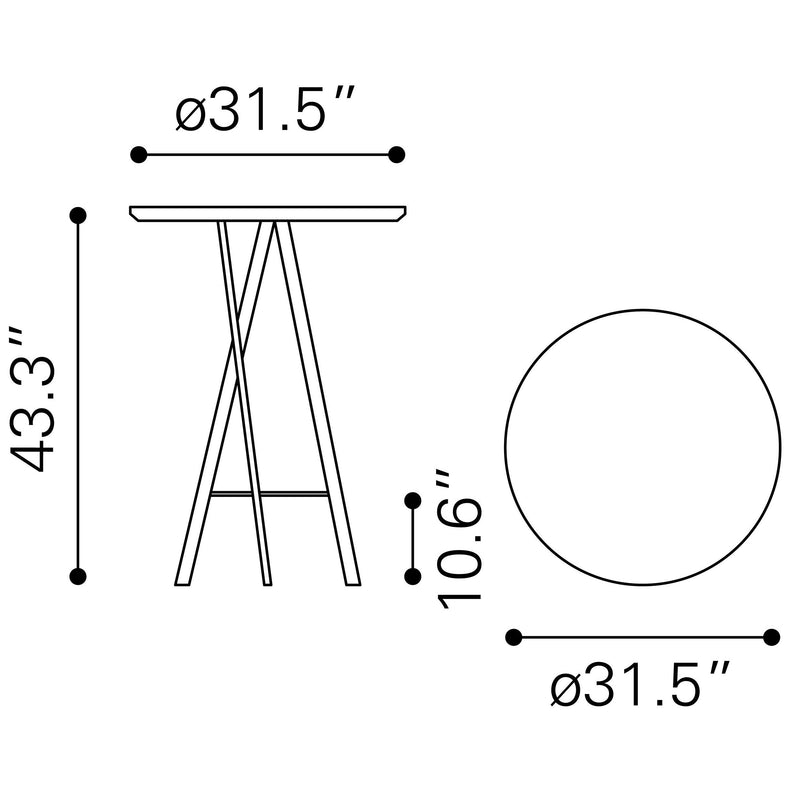  Zuo Rouen 101881 Bar Table IMAGE 11