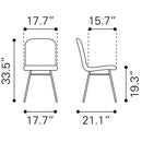  Zuo Var 101893 Dining Chair - Grey IMAGE 10