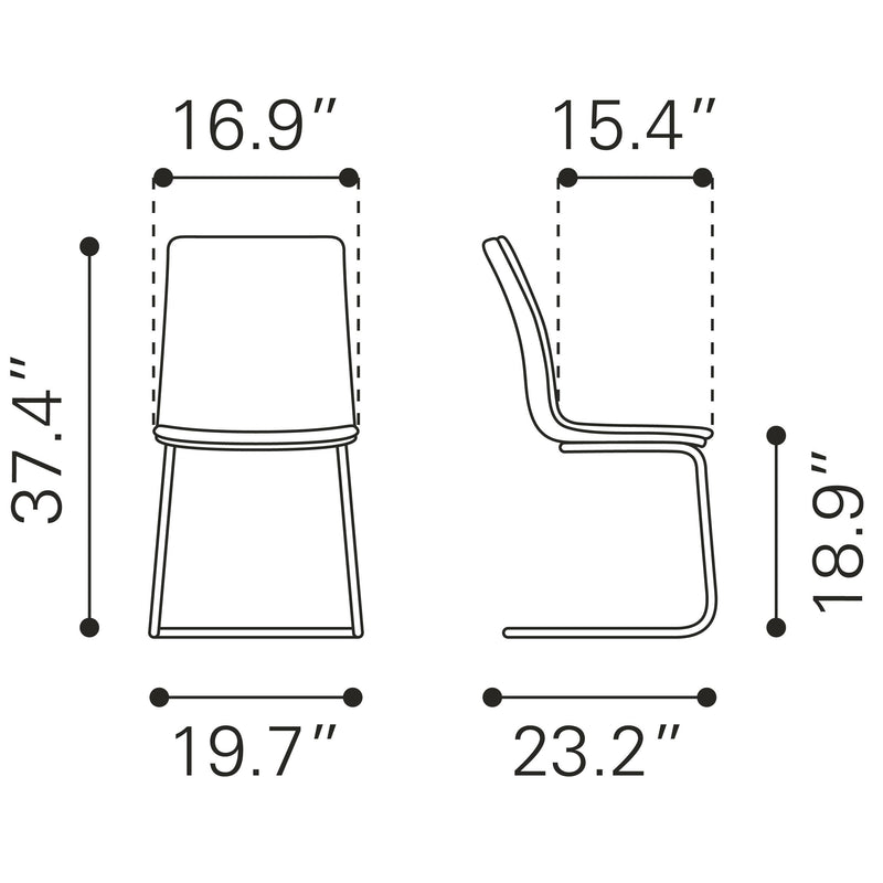  Zuo Sharon 101954 Dining Chair - Vintage Black IMAGE 10