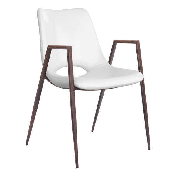  Zuo Desi 109068 Dining Chair - White & Walnut IMAGE 1