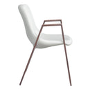  Zuo Desi 109068 Dining Chair - White & Walnut IMAGE 2
