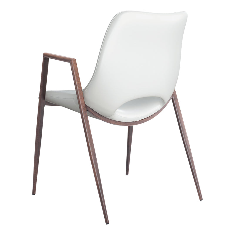  Zuo Desi 109068 Dining Chair - White & Walnut IMAGE 5