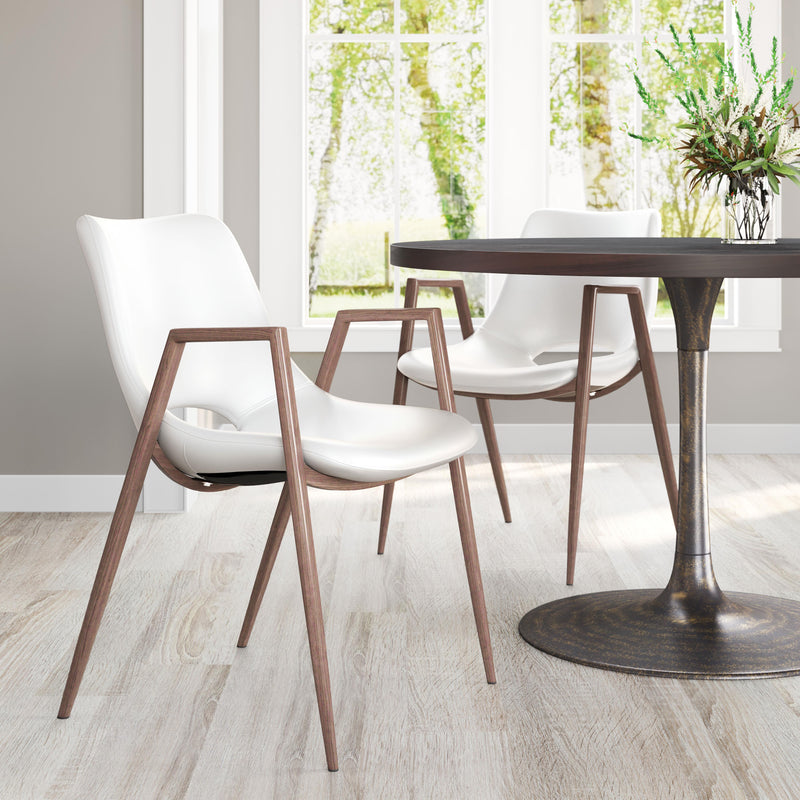  Zuo Desi 109068 Dining Chair - White & Walnut IMAGE 7
