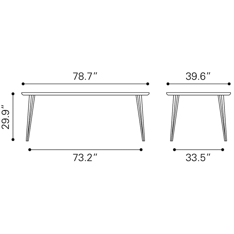  Zuo Perpignan 101888 Dining Table - Brown IMAGE 9