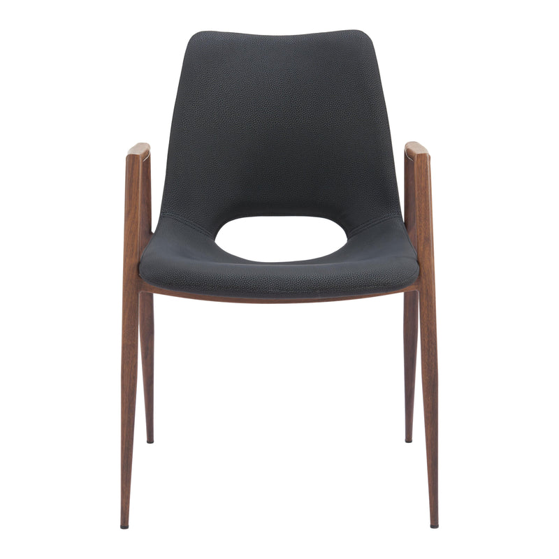  Zuo Desi 101694 Dining Chair - Black & Walnut IMAGE 3